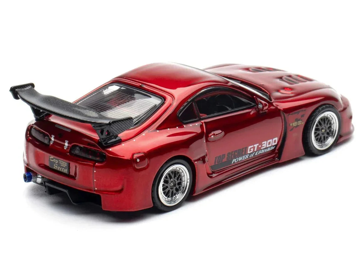 Premium scale diecast model car – Toyota Supra A80 Top Secret, 1:64 Scale (Red) Collectible