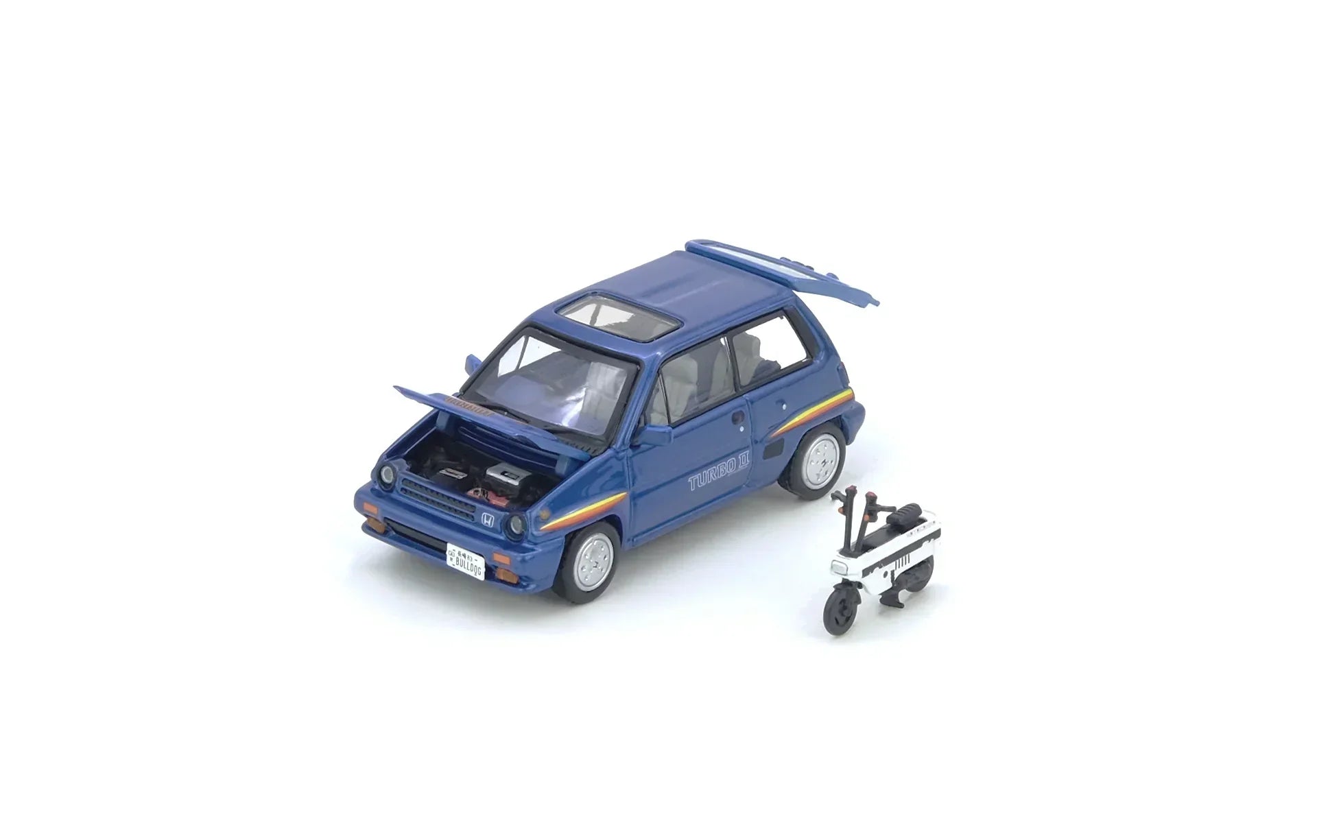 Premium scale diecast model car – Honda City Turbo II, 1:64 Scale (Blue) Collectible
