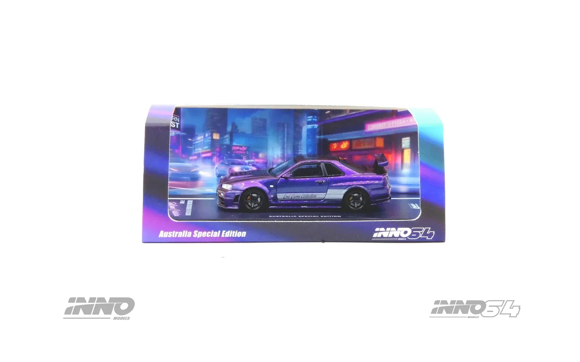 Premium scale diecast model car – *PRE-ORDER* Nissan Skyline GT-R (R34) Z-Tune "Endgame" Australia Special Edition, 1:64 Scale (Purple) Collectible