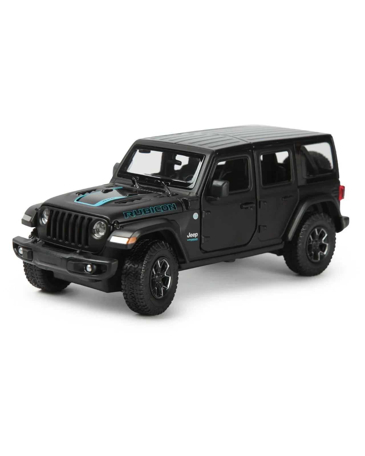 Premium scale diecast model car – Jeep Wrangler Rubicon 4xe, 1:24 Scale (Black) Collectible