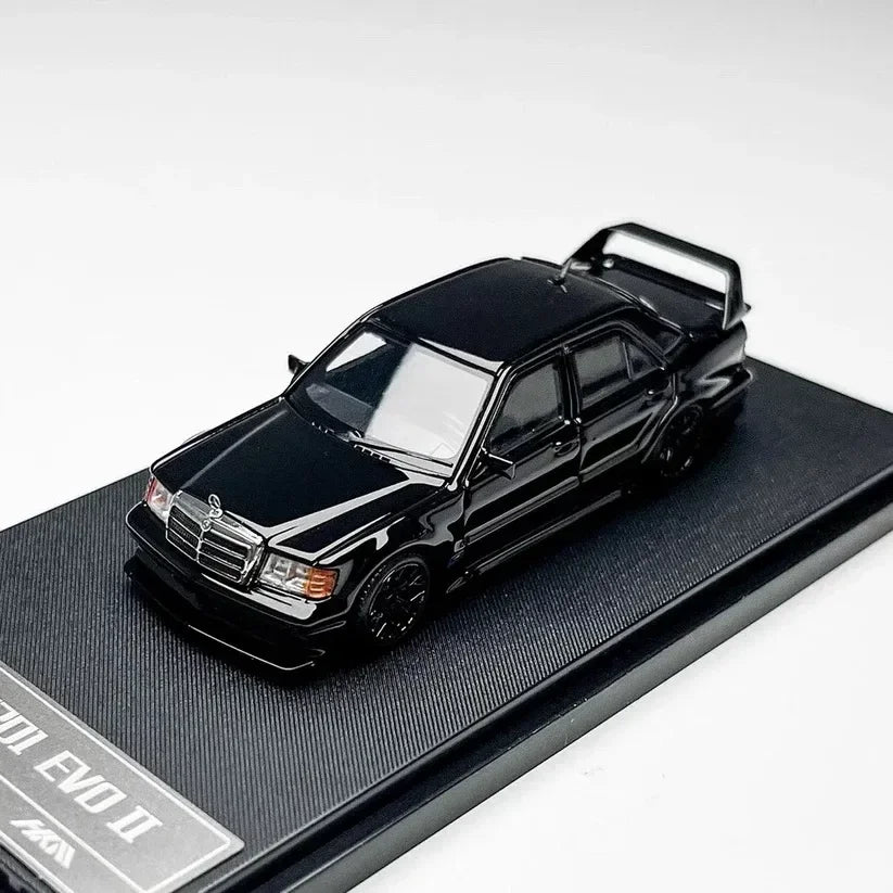 Premium scale diecast model car – Mercedes Benz 190E W201 EVO II (Limited to 999pcs), 1:64 Scale (Black) Collectible