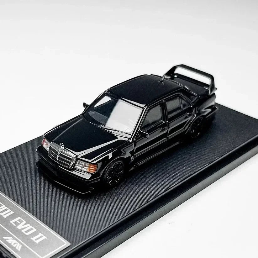 Premium scale diecast model car – Mercedes Benz 190E W201 EVO II (Limited to 999pcs), 1:64 Scale (Black) Collectible