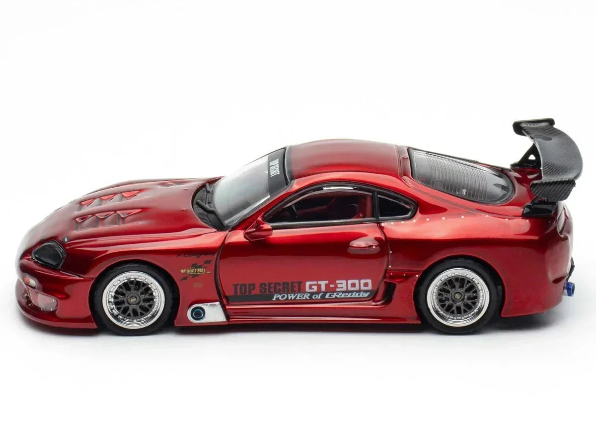 Premium scale diecast model car – Toyota Supra A80 Top Secret, 1:64 Scale (Red) Collectible