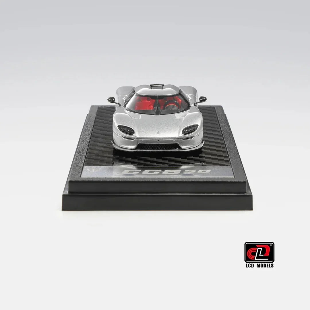 Premium scale diecast model car – Koenigsegg CC850, 1:64 Scale (Silver) Collectible