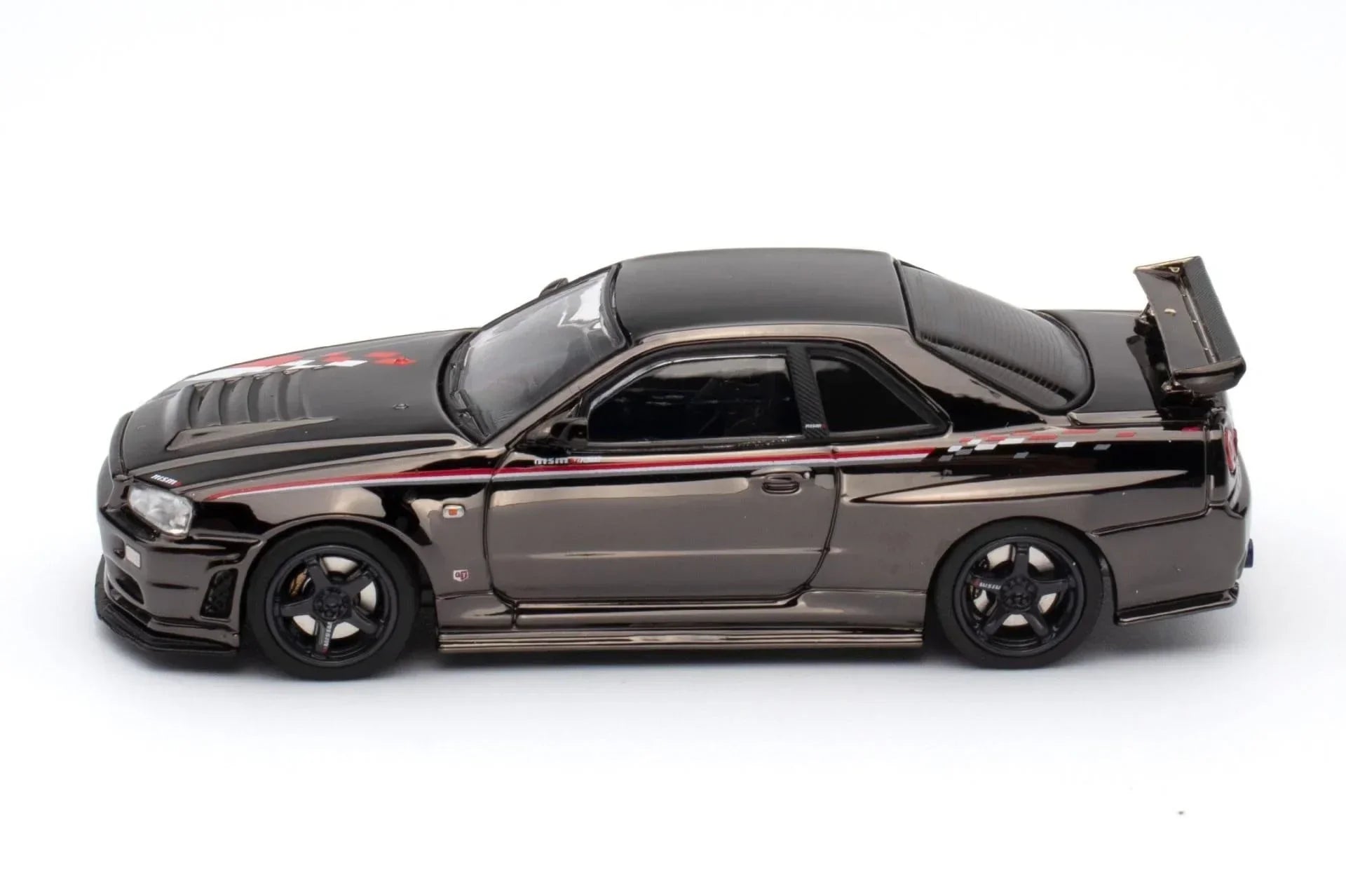 Premium scale diecast model car – *PRE-ORDER* Nissan Skyline GT-R (R34) Nismo R-Tune Black Chrome Hobby Expo China 2023 Event Edition,1:64 Scale Collectible