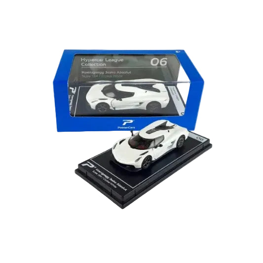 Premium scale diecast model car – Koenigsegg Jesko Absolut, 1:64 Scale (White) Collectible