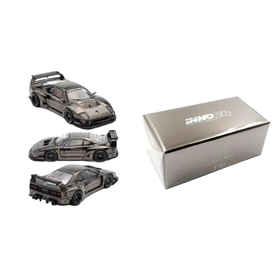 Premium scale diecast model car – LBWK F40, 1:64 Scale (Chrome Black) Collectible