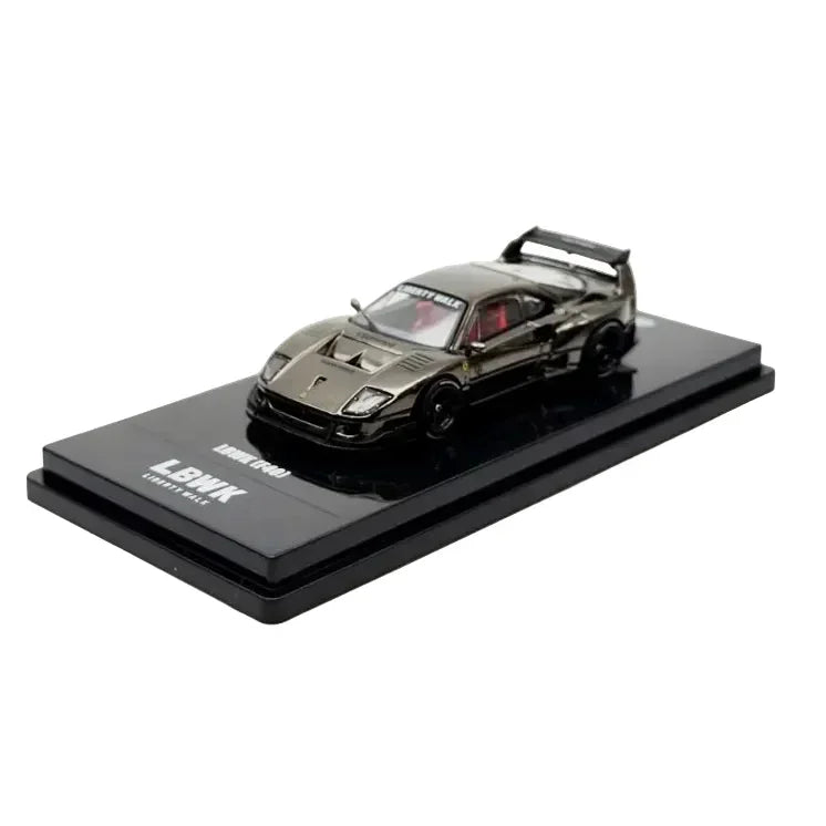 Premium scale diecast model car – LBWK F40, 1:64 Scale (Chrome Black) Collectible