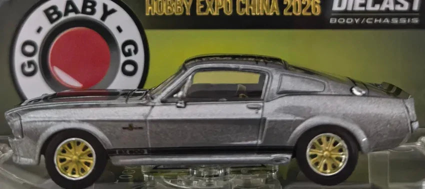 Premium scale diecast model car – *HEC 2026* Ford Mustang Eleanor 1967, 1:64 Scale (Silver) Collectible