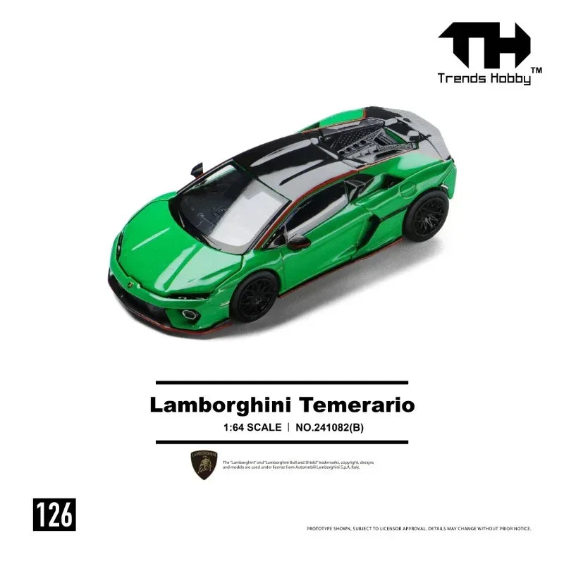 Premium scale diecast model car – *PRE-ORDER* Lamborghini Temerario, 1:64 Scale (Green) Collectible