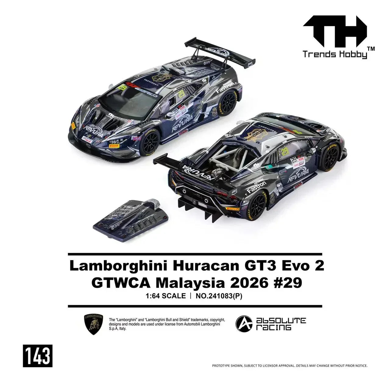 Premium scale diecast model car – *PRE-ORDER* Lamborghini Huracan GT3 EVO2 - GTWCA 2026 29# , 1:64 Scale Collectible