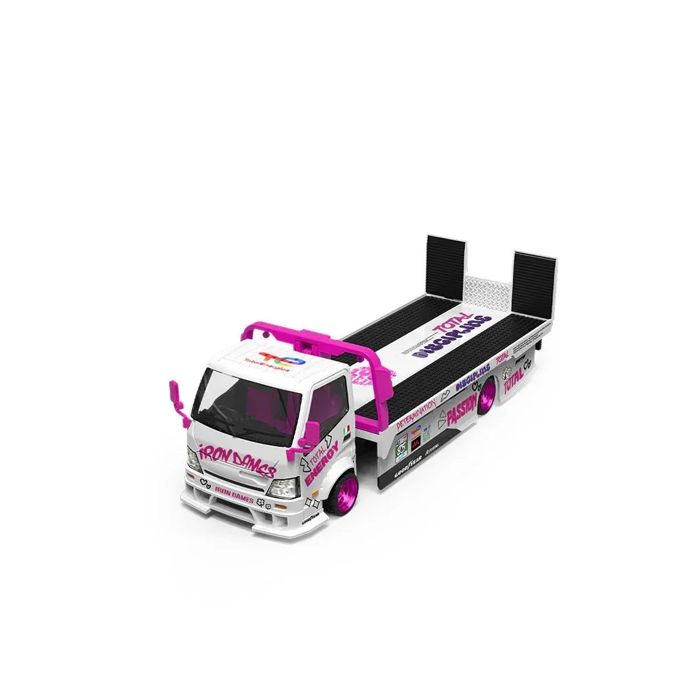 *PRE-ORDER* H300 Flatbed Transport Truck, 1:64 Scale (White & Pink)