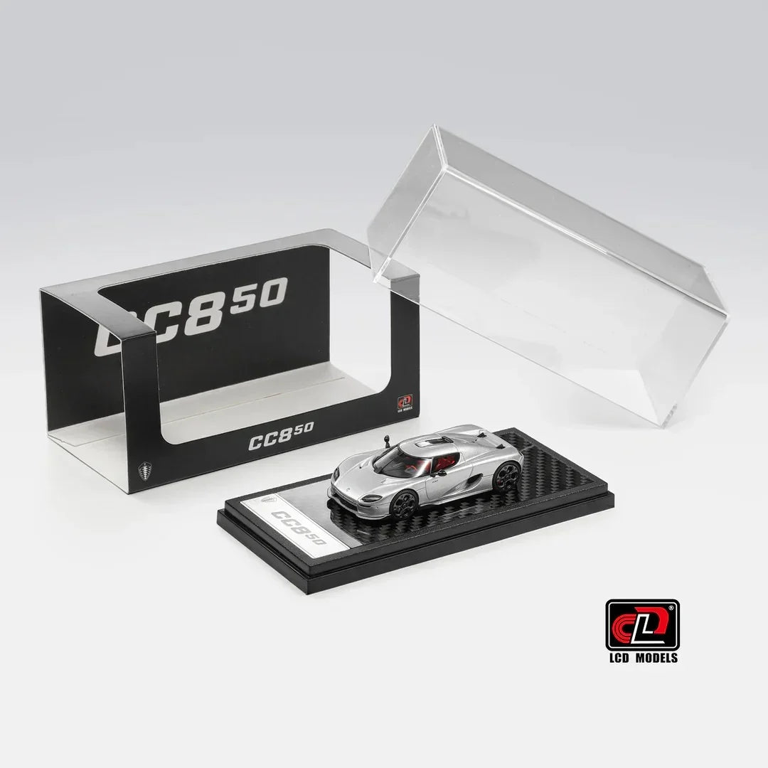 Premium scale diecast model car – Koenigsegg CC850, 1:64 Scale (Silver) Collectible