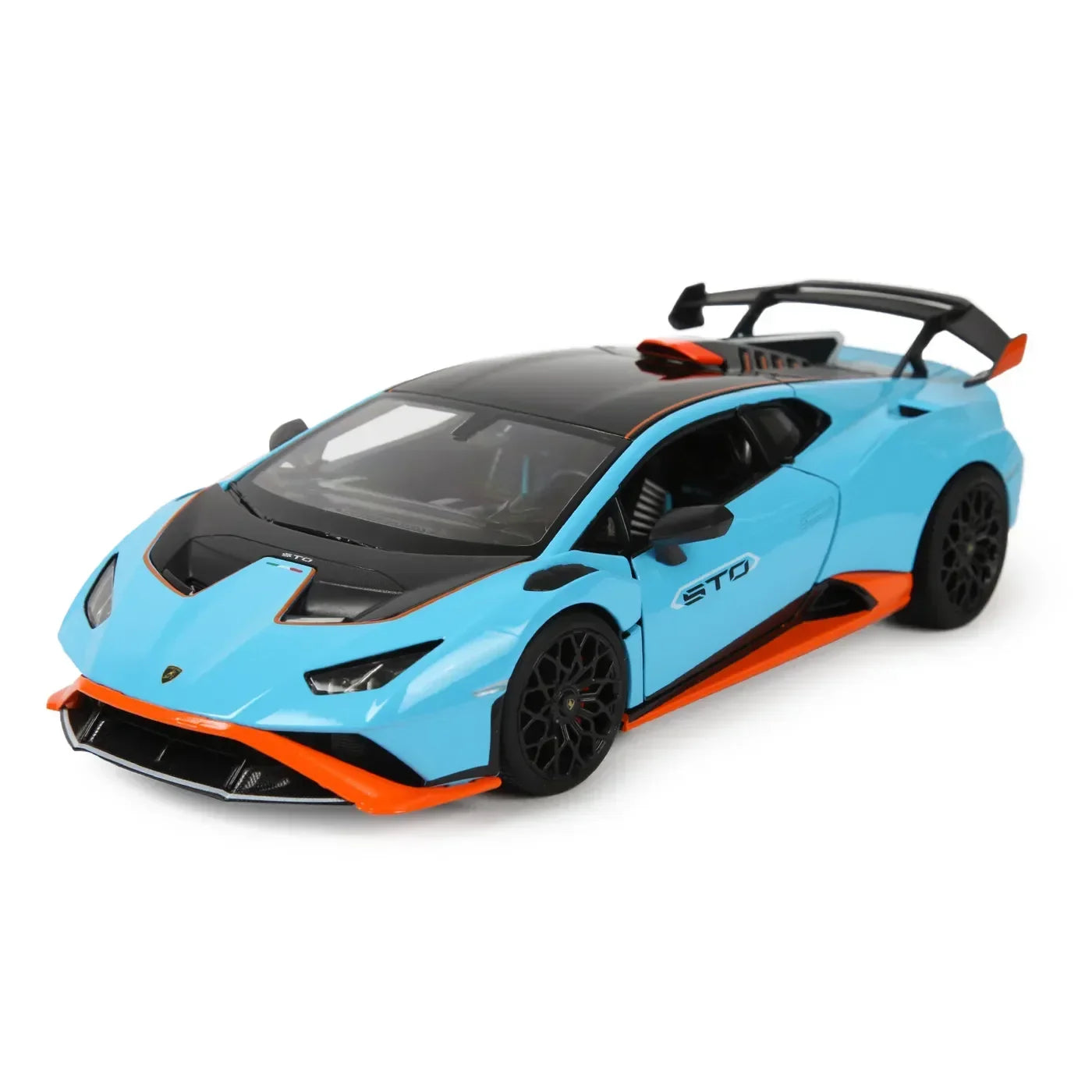 Premium scale diecast model car – Lamborghini Huracan STO, 1:18 Scale (Blue) Collectible