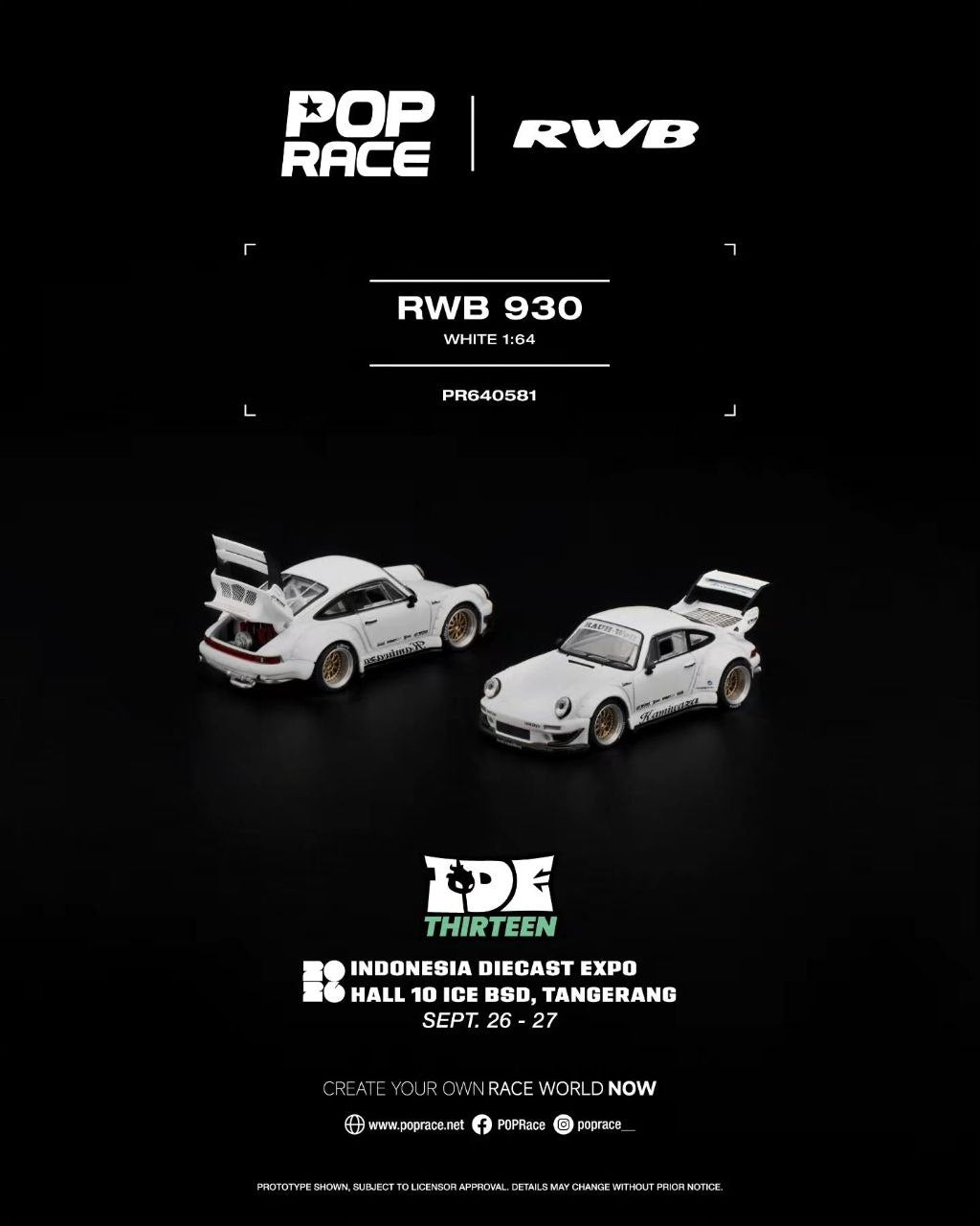 *IDE 2026* Porsche diecast RWB Kamiwaza (Limited 2000 pcs), 1:64 Scale (White)
