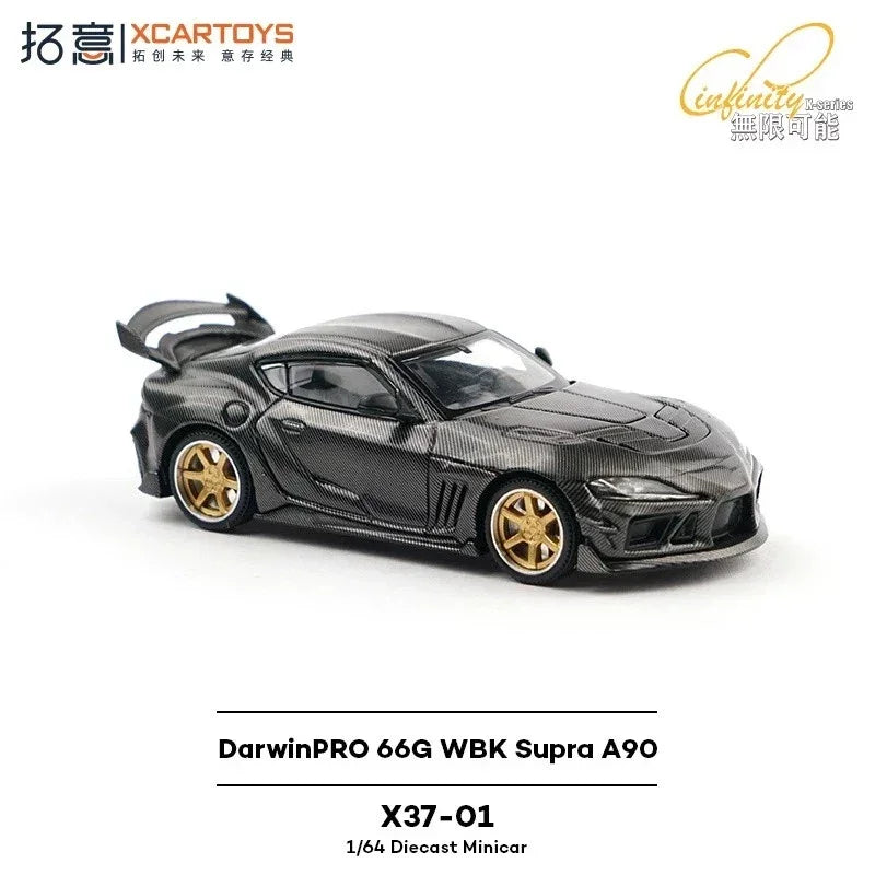 Premium scale diecast model car – Toyota GR Supra A90 DarwinPRO 66G Widebody (Black), 1:64 Scale Collectible