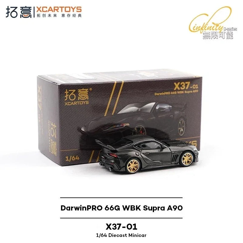 Premium scale diecast model car – Toyota GR Supra A90 DarwinPRO 66G Widebody (Black), 1:64 Scale Collectible