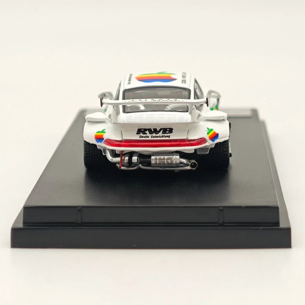 Premium scale diecast model car – Porsche 911 993#89 Racing Sports Model, 1:64 Scale (White) (Apple Edition Limited to 499) Collectible