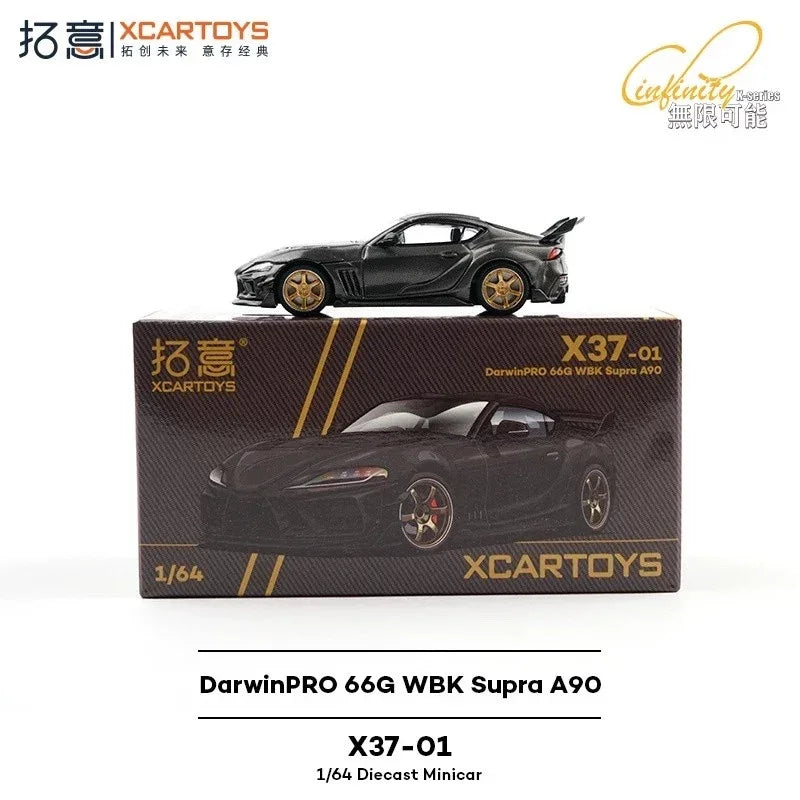 Premium scale diecast model car – Toyota GR Supra A90 DarwinPRO 66G Widebody (Black), 1:64 Scale Collectible