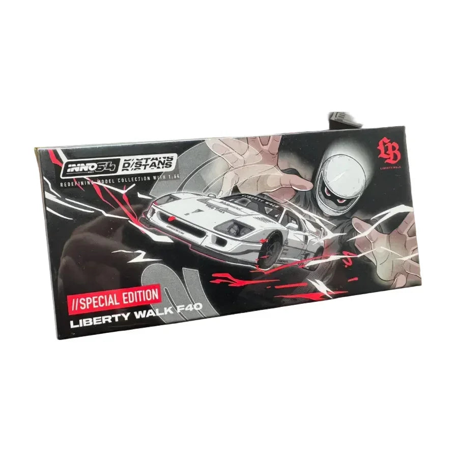 Premium scale diecast model car – *HEC 2026* Liberty Walk F40 D/STANS (White) Chance of Chase Car, 1:64 Scale Collectible