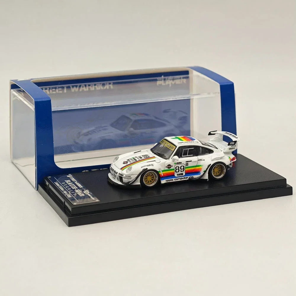 Premium scale diecast model car – Porsche 911 993#89 Racing Sports Model, 1:64 Scale (White) (Apple Edition Limited to 499) Collectible