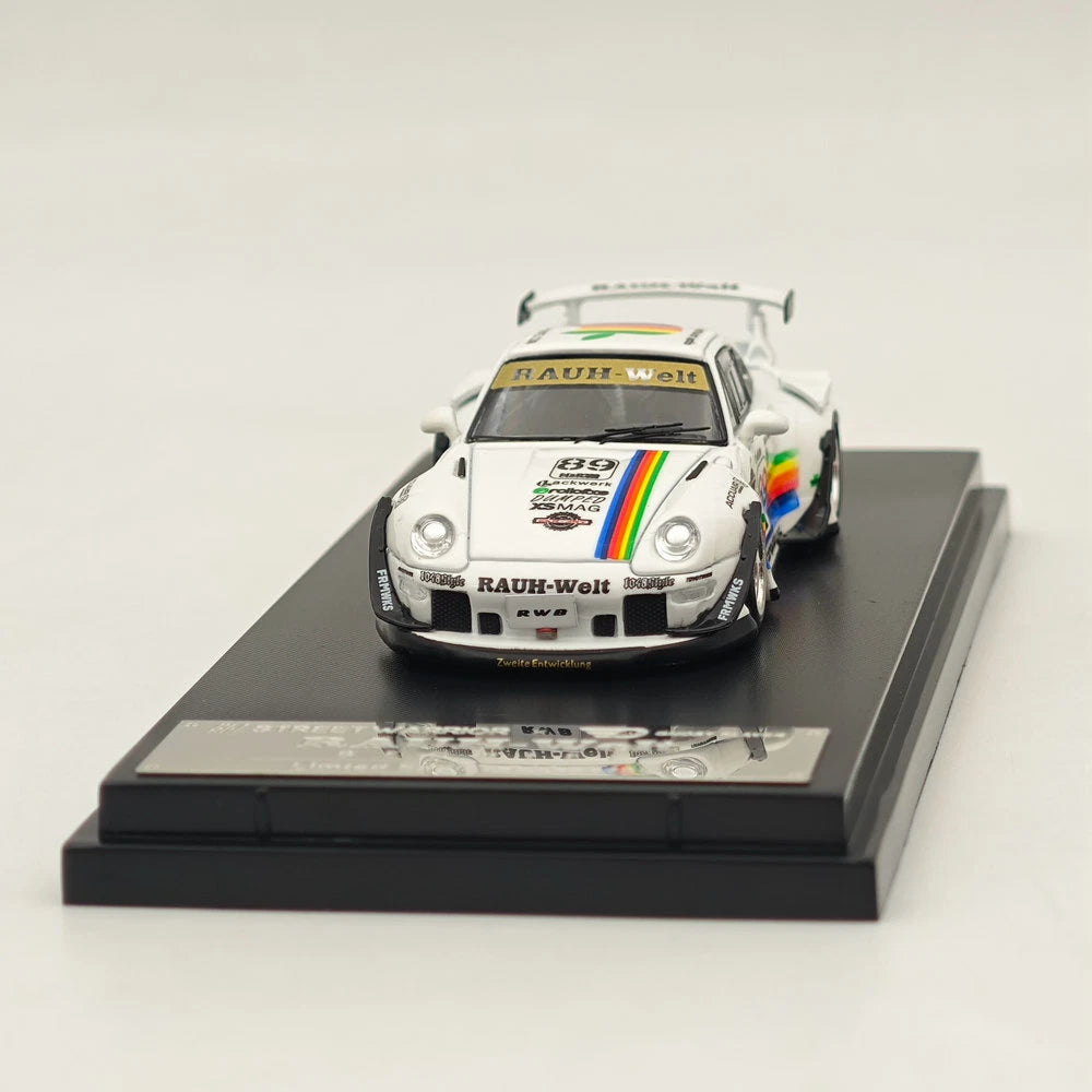 Porsche 911 993#89 Racing Sports Model, 1:64 Scale (White) (Apple Edition Limited to 499)