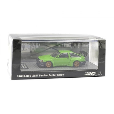Premium scale diecast model car  – Toyota AE86 Levin Pandem Rocket Bunny, 1:64 Scale (Green) Collectible