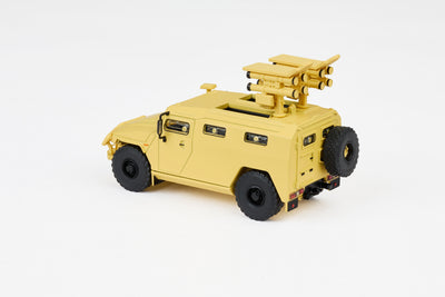 Premium scale diecast model car  – Gaz Tiger Armoured Vehicle, 1:64 Scale (Brown) Collectible