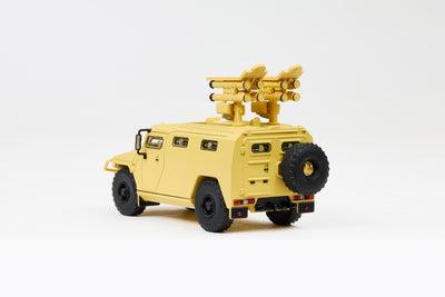 Premium scale diecast model car  – Gaz Tiger Armoured Vehicle, 1:64 Scale (Brown) Collectible
