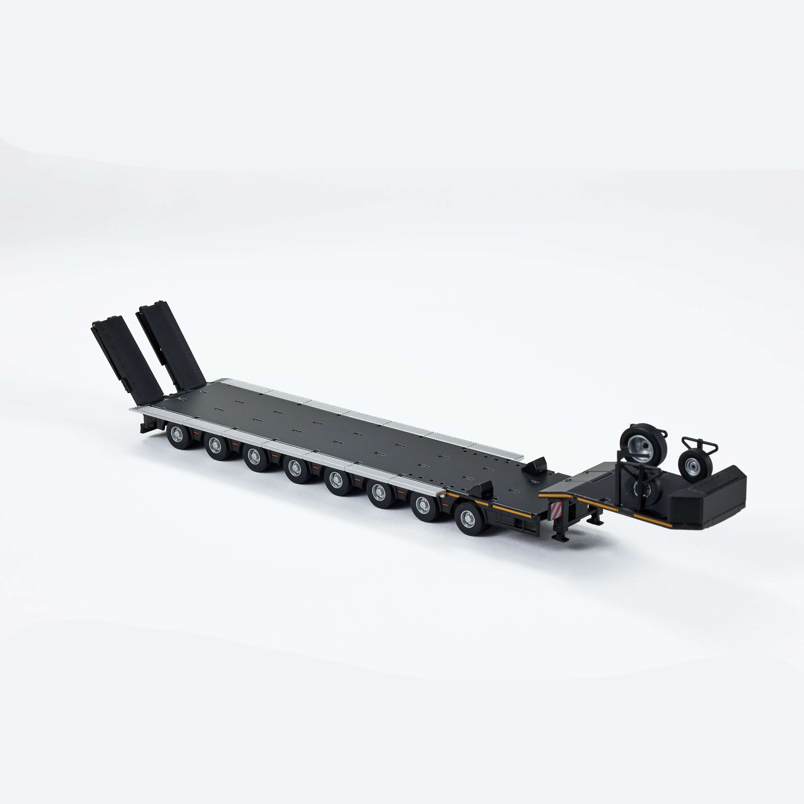 Premium scale diecast model car  – Scania Eight-Axis Semi-Low Deck Trailer, 1:64 Scale (Black) Collectible