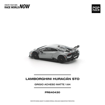 Premium scale diecast model car  – *PRE-ORDER* Lamborghini Huracan STO Grigio Acheso, 1:64 Scale (Matte) Collectible