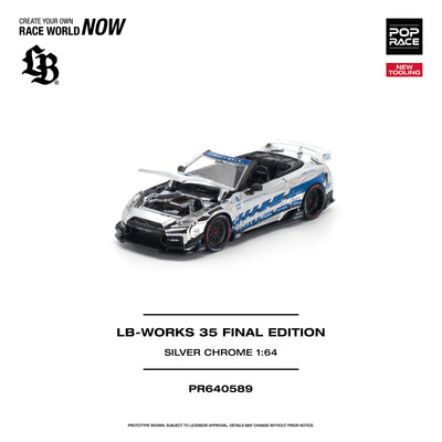 *PRE-ORDER* LB-WORKS Nissan Skyline R-35 Final Edition, 1:64 Scale (Silver Chrome)