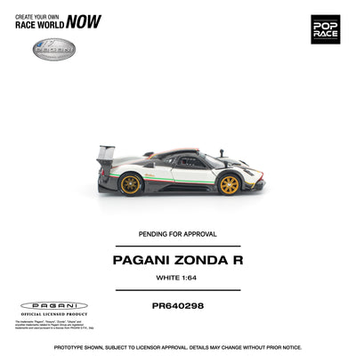 Premium scale diecast model car  – *PRE-ORDER* Pagani Zonda R, 1:64 Scale (White) Collectible