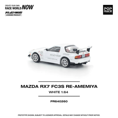 Premium scale diecast model car  – Mazda RX7 FC3S Re-Amemiya, 1:64 Scale (White) Collectible