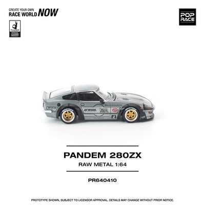 Premium scale diecast model car  – *PRE-ORDER* Pandem 280ZX Raw Metal, 1:64 Scale Collectible