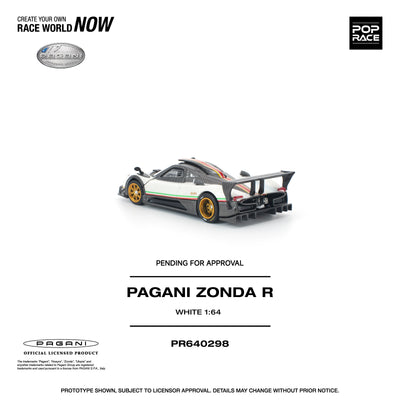 Premium scale diecast model car  – *PRE-ORDER* Pagani Zonda R, 1:64 Scale (White) Collectible