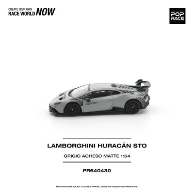 Premium scale diecast model car  – *PRE-ORDER* Lamborghini Huracan STO Grigio Acheso, 1:64 Scale (Matte) Collectible