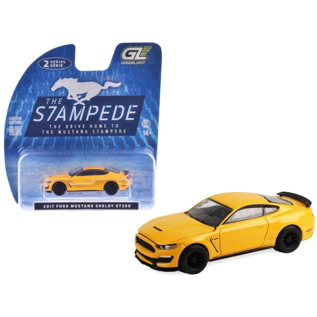 *PRE-ORDER* The Mustang Stampede Series 2 - 2017 Ford Mustang Shelby GT350 - Triple Yellow Tri-Coat, 1:64 Scale