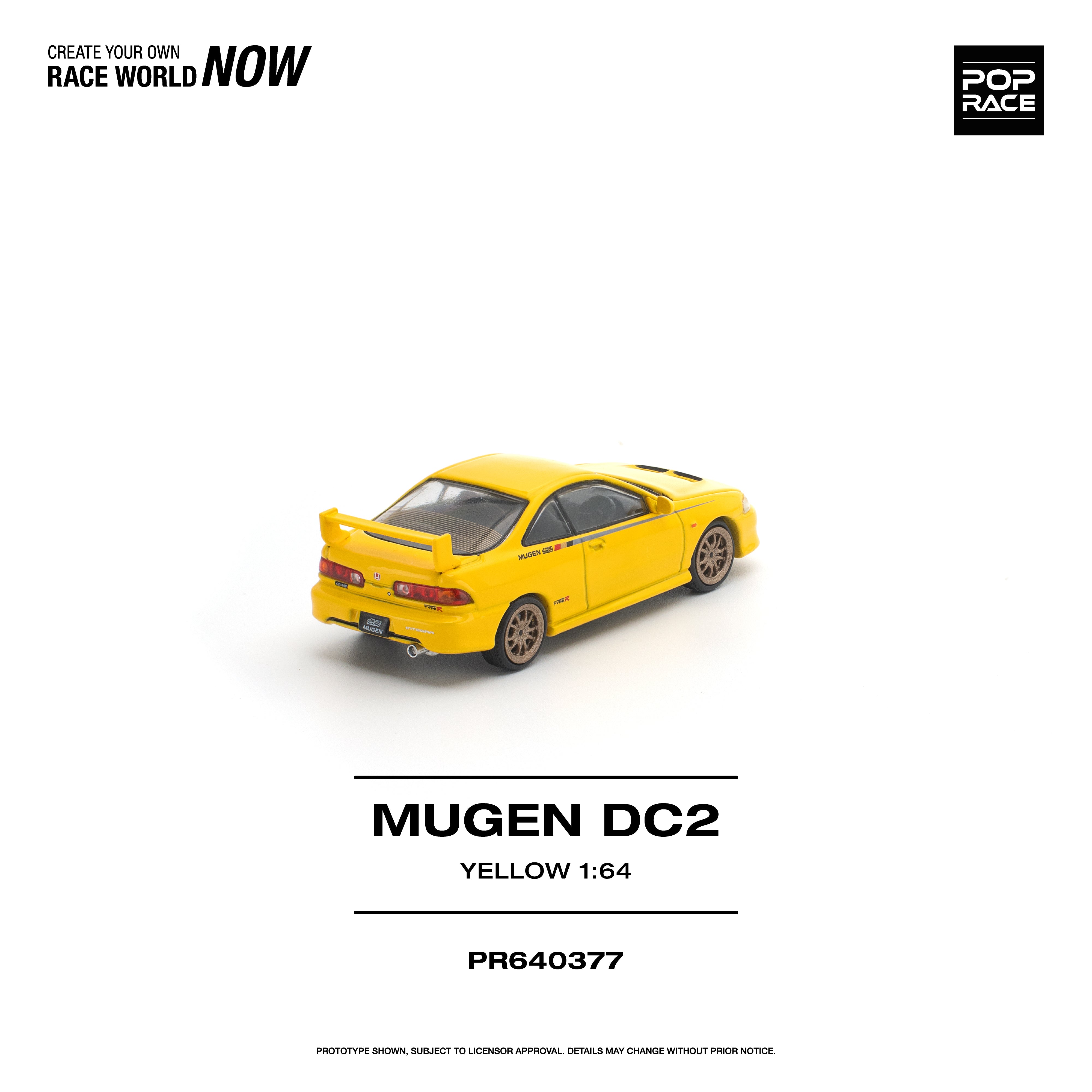*PRE-ORDER* Nissan Mugen DC2 Yellow, 1:64 Scale