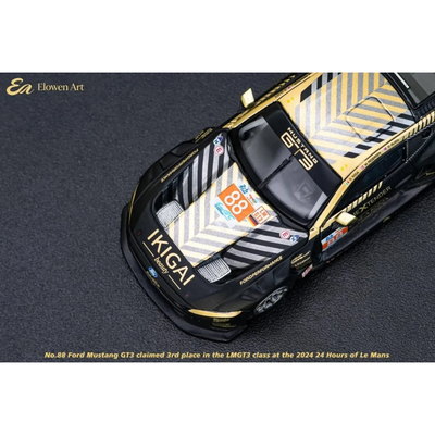 ELOWEN ART Mustang GT-3 #88 24 Hrs Lemans, 1:64 Scale (Black Gold)