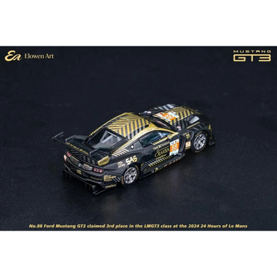 ELOWEN ART Mustang GT-3 #88 24 Hrs Lemans, 1:64 Scale (Black Gold)