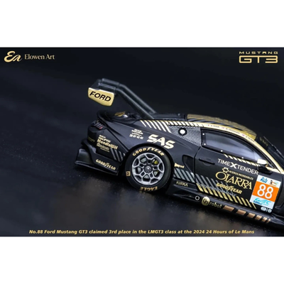 ELOWEN ART Mustang GT-3 #88 24 Hrs Lemans, 1:64 Scale (Black Gold)