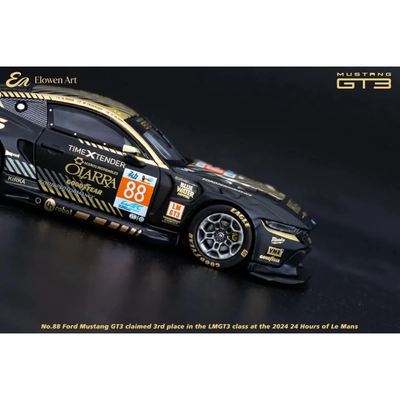 ELOWEN ART Mustang GT-3 #88 24 Hrs Lemans, 1:64 Scale (Black Gold)