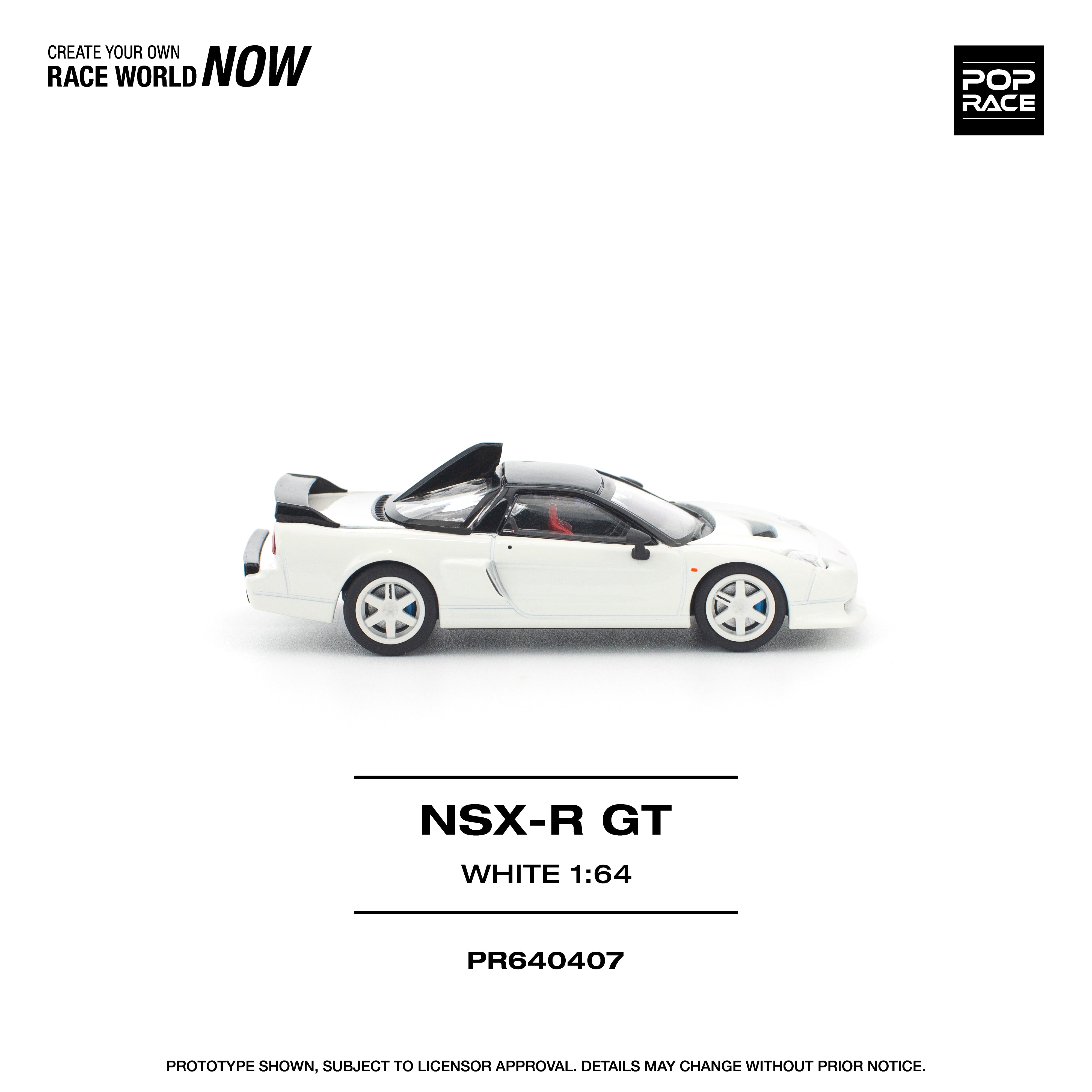 Premium scale diecast model car  – *PRE-ORDER* Honda NSX-R GT, 1:64 Scale (White) Collectible