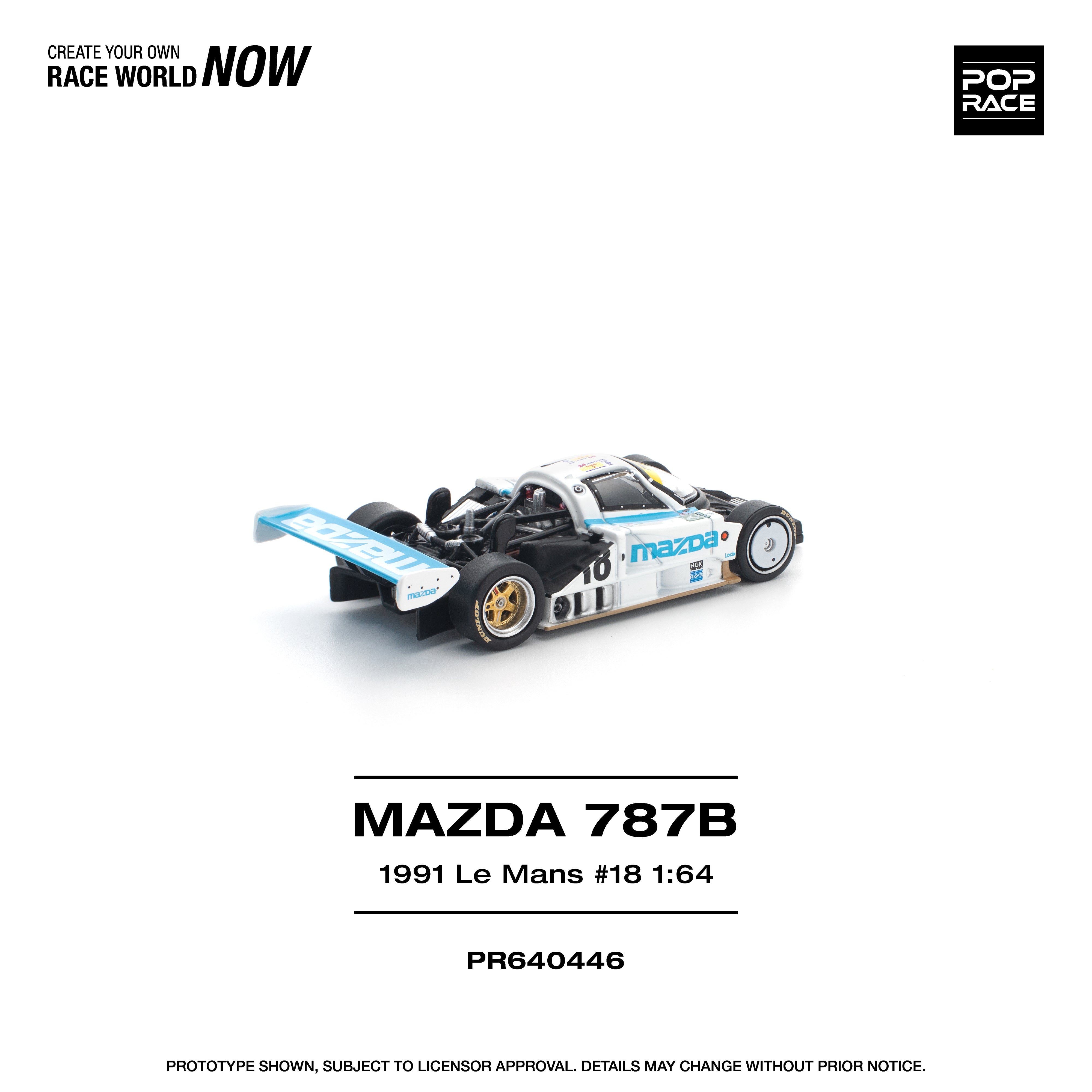 Premium scale diecast model car  – *PRE-ORDER* Mazda 787B 1991 Le Mans 24Hrs #18, 1:64 Scale Collectible