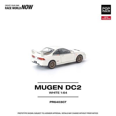 Premium scale diecast model car  – *PRE-ORDER* Mugen DC2 New Tooling, 1:64 Scale (White) Collectible
