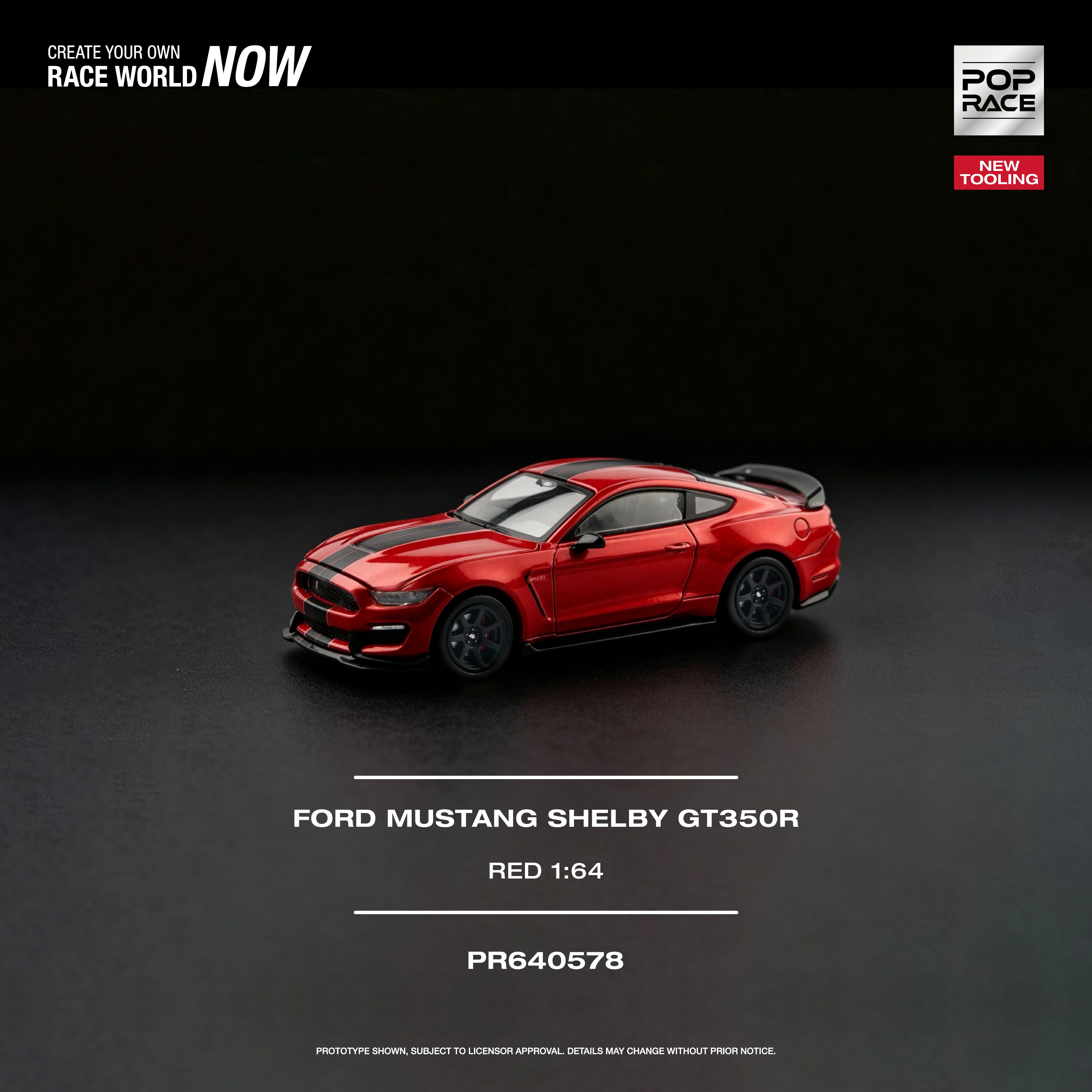 *PRE-ORDER* Ford Mustang Shelby GT350R Race, 1:64 Scale (Red)