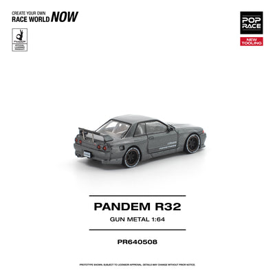 Premium scale diecast model car  – *PRE-ORDER* Pandem R32 Gun Metal New Tooling, 1:64 Scale Collectible
