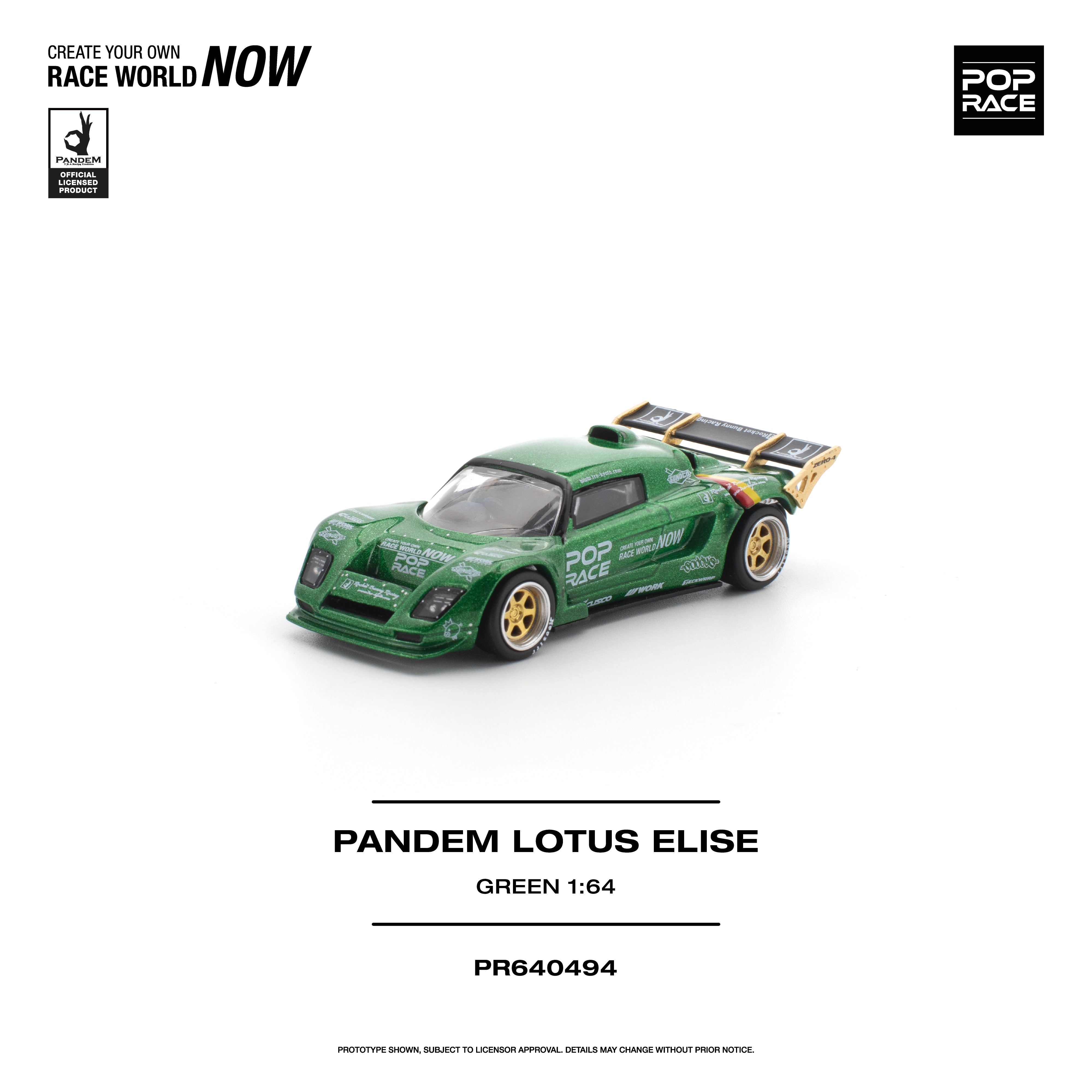 *PRE-ORDER* Pandem Lotus Elise, 1:64 Scale (Green)