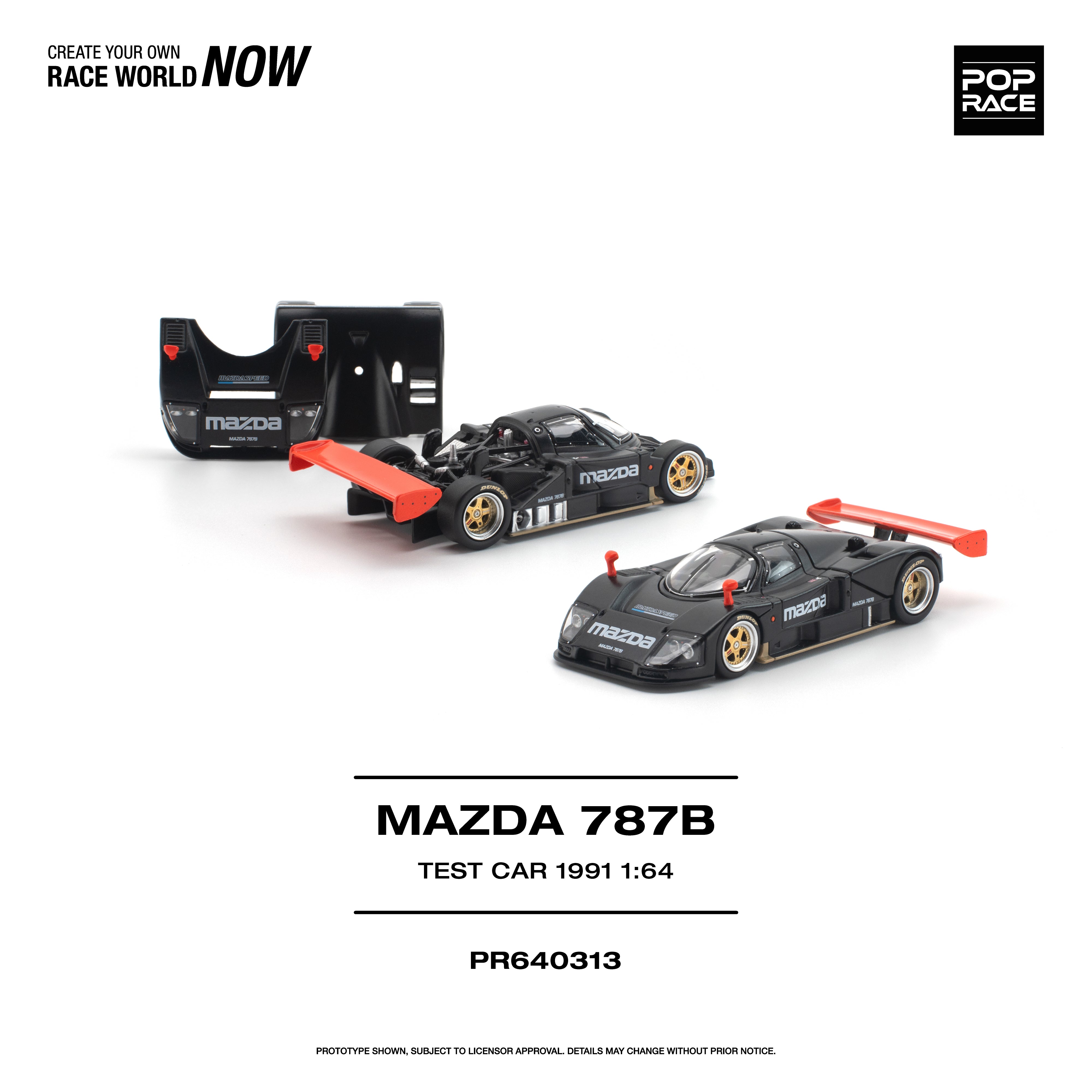 Premium scale diecast model car  – *PRE-ORDER* Mazda 787B 1991 Test Car, 1:64 Scale Collectible
